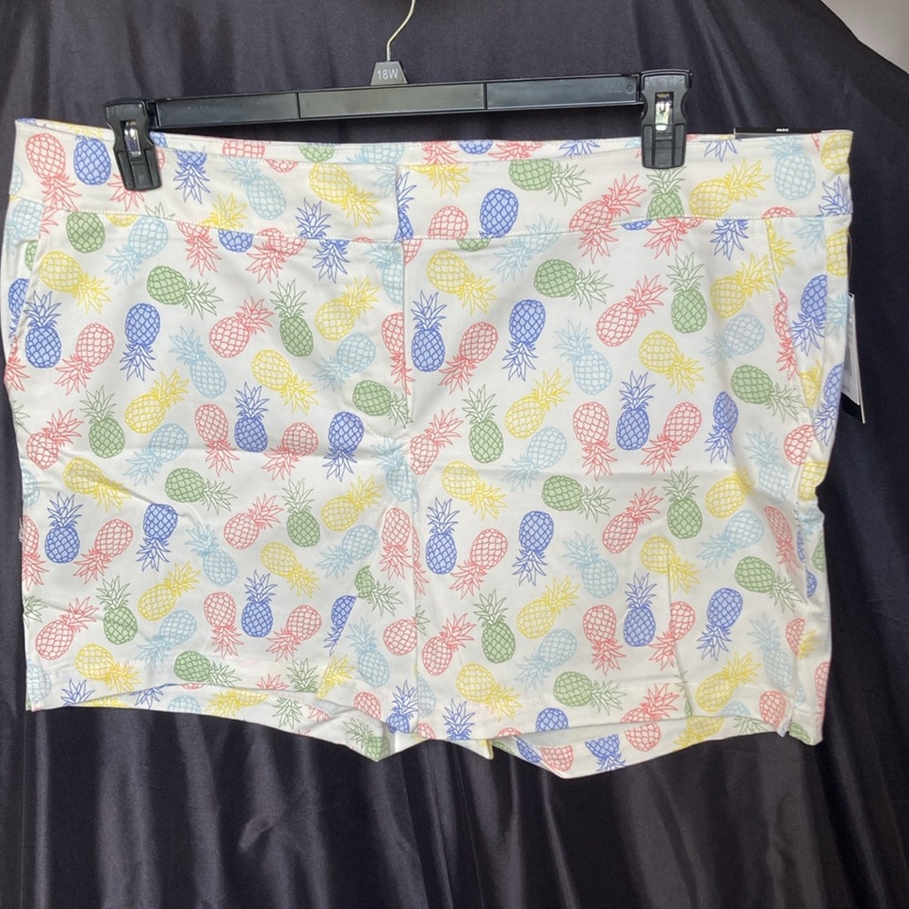 Briggs pineapple print multi colored print pattern white short casual 20W - Picture 13 of 17